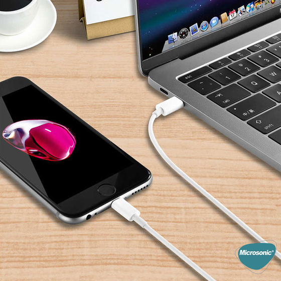 Microsonic 3.5mm to Type-C & Lightning Kablo, iPhone Ses Aux Kablo dönüştürücü Beyaz