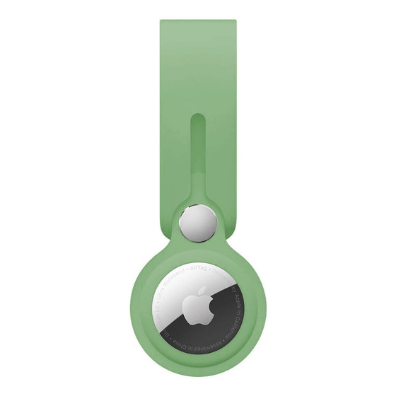 Microsonic Apple AirTag Kılıf, Silicon Loop Key Ring Açık Yeşil