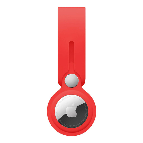 Microsonic Apple AirTag Kılıf, Silicon Loop Key Ring Kırmızı
