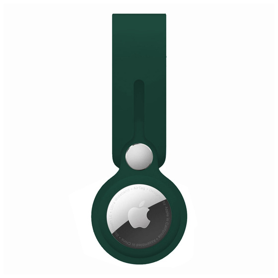Microsonic Apple AirTag Kılıf, Silicon Loop Key Ring Koyu Yeşil
