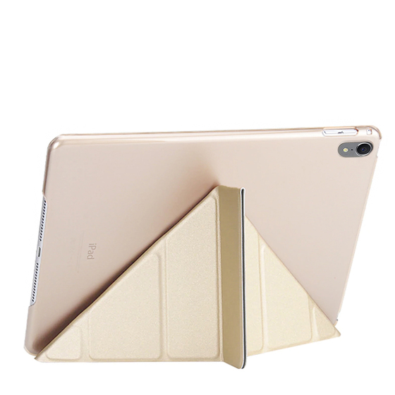 Microsonic Apple iPad Pro 12.9'' 2018 (A1876-A2014-A1895-A1983) Folding Origami Design Kılıf Gold