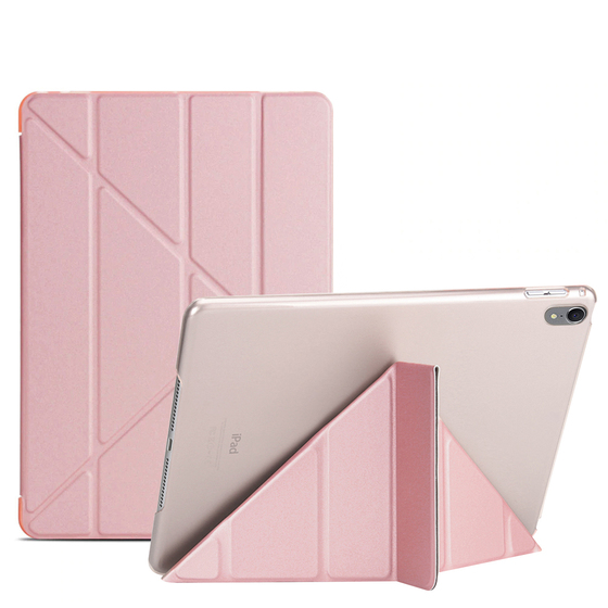 Microsonic Apple iPad Pro 12.9'' 2018 (A1876-A2014-A1895-A1983) Folding Origami Design Kılıf Rose Gold