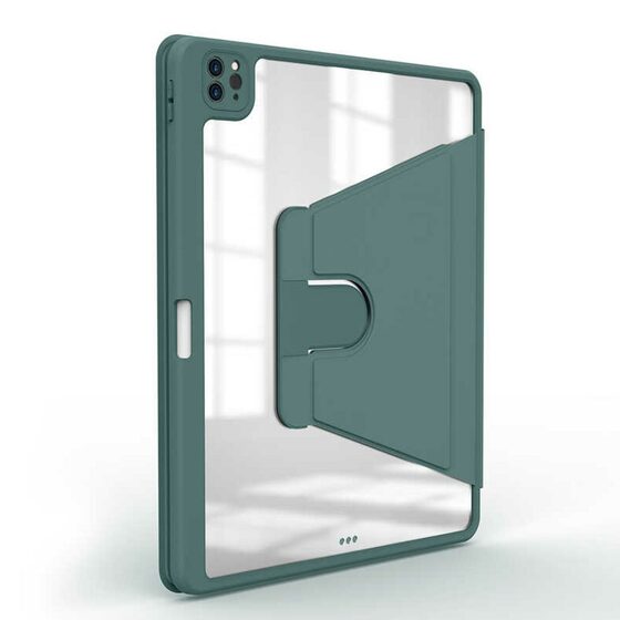 Microsonic Apple iPad Pro 12.9 2020 4.Nesil Kılıf (A2229-A2069-A2232) Regal Folio Koyu Yeşil
