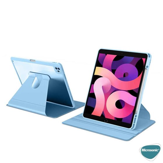 Microsonic Apple iPad Pro 12.9`` 2022 6. Nesil Kılıf (A2436-A2764-A2437-A2766) Regal Folio Mavi