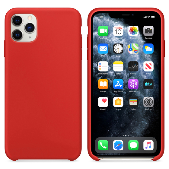 Microsonic Apple iPhone 11 Pro Max (6.5'') Kılıf Liquid Lansman Silikon Kırmızı