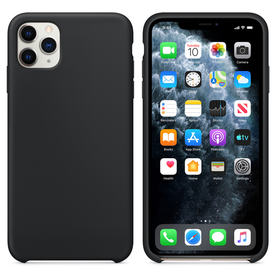 Microsonic Apple iPhone 11 Pro Max (6.5'') Kılıf Liquid Lansman Silikon Siyah