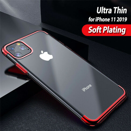 Microsonic Apple iPhone 11 Pro Max (6.5'') Kılıf Skyfall Transparent Clear Kırmızı
