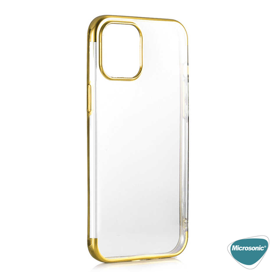 Microsonic Apple iPhone 12 Kılıf Skyfall Transparent Clear Gold