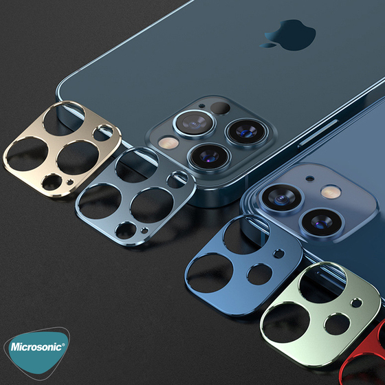 Microsonic Apple iPhone 12 Mini Kamera Lens Koruma Camı V2 Kırmızı