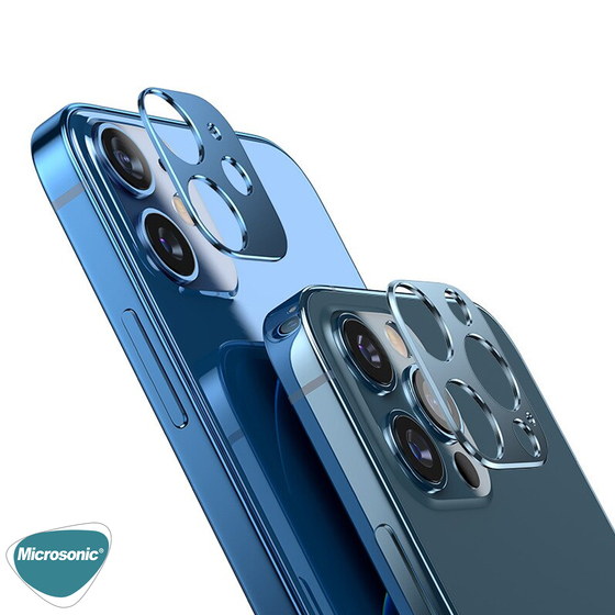 Microsonic Apple iPhone 12 Mini Kamera Lens Koruma Camı V2 Mavi