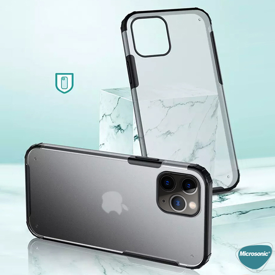 Microsonic Apple iPhone 12 Pro Kılıf Frosted Frame Lacivert