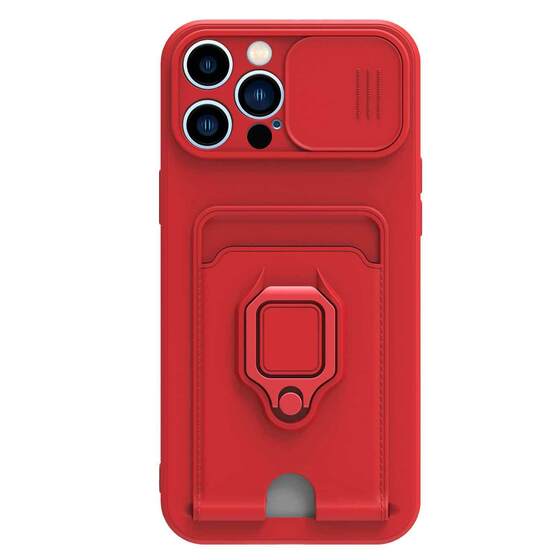 Microsonic Apple iPhone 12 Pro Max Kılıf Multifunction Silicone Kırmızı