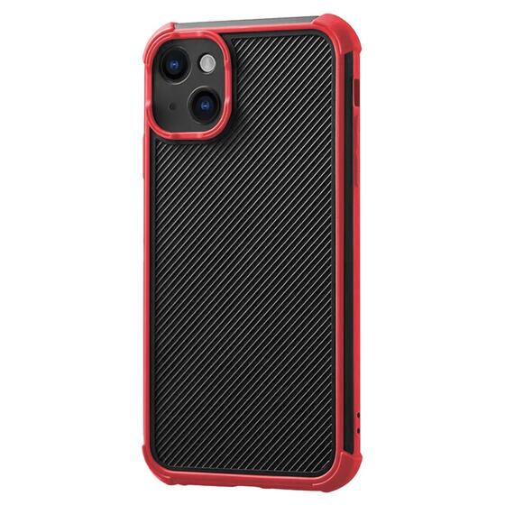 Microsonic Apple iPhone 13 Mini Kılıf Chester Carbon Kırmızı