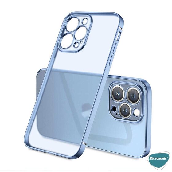 Microsonic Apple iPhone 13 Pro Max Kılıf Square Matte Plating Mavi
