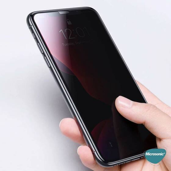 Microsonic Apple iPhone 13 Pro Max Privacy 5D Gizlilik Filtreli Cam Ekran Koruyucu Siyah