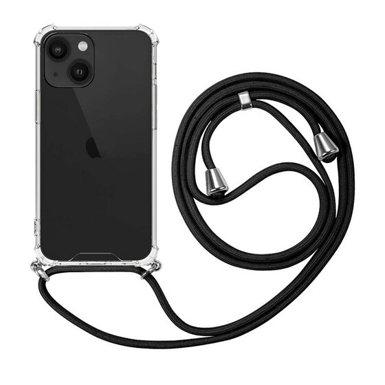 Microsonic Apple iPhone 14 Kılıf Neck Lanyard Siyah