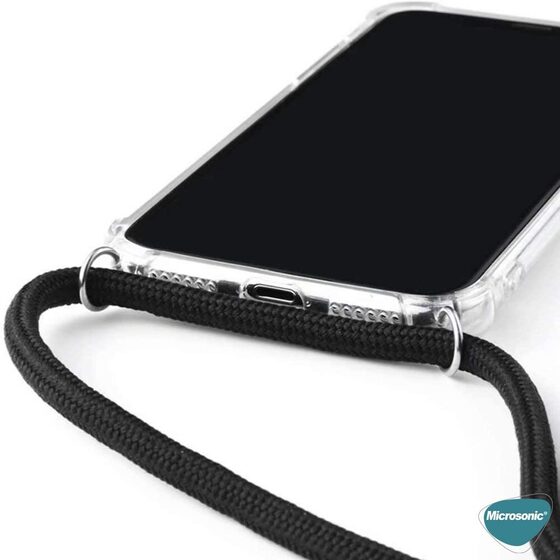 Microsonic Apple iPhone 14 Kılıf Neck Lanyard Siyah