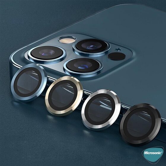 Microsonic Apple iPhone 14 Pro Tekli Kamera Lens Koruma Camı Gümüş