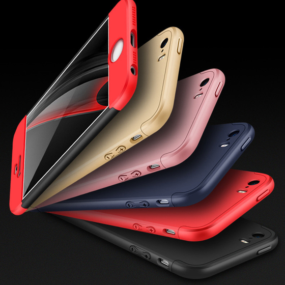 Microsonic Apple iPhone 5 / 5S Kılıf Double Dip 360 Protective Siyah Kırmızı