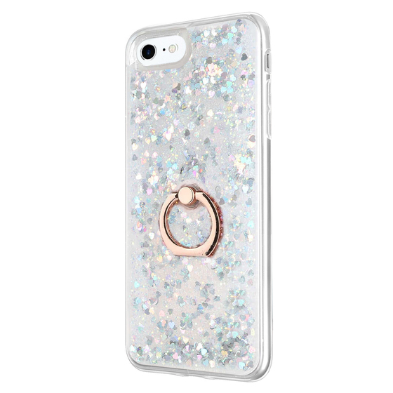 Microsonic Apple iPhone 6 Kılıf Glitter Liquid Holder Gümüş