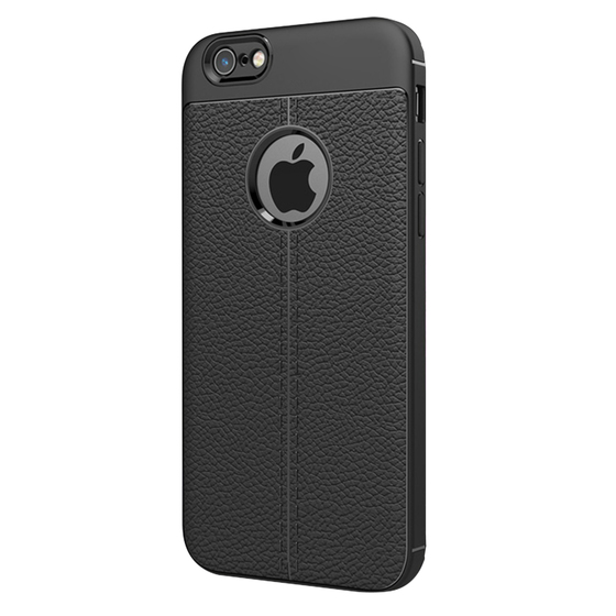 Microsonic Apple iPhone 7 Kılıf Deri Dokulu Silikon Siyah