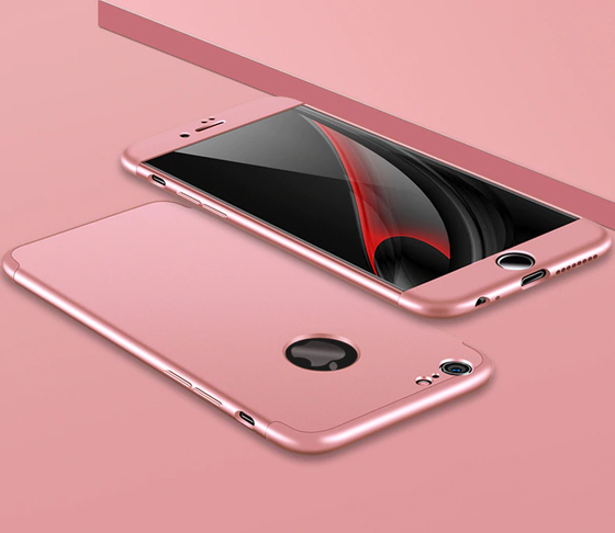 Microsonic Apple iPhone 7 Kılıf Double Dip 360 Protective Rose Gold