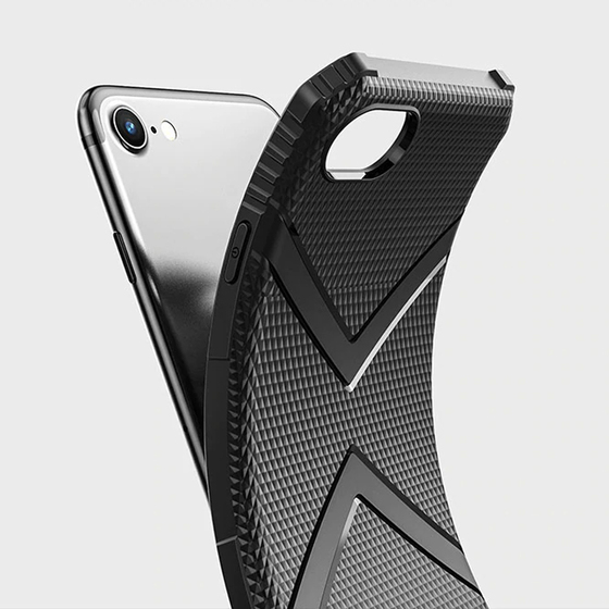 Microsonic Apple iPhone 8 Kılıf Diamond Shield Siyah