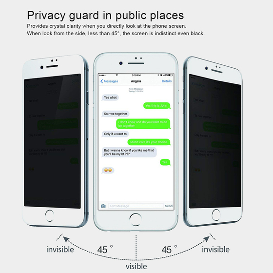 Microsonic Apple iPhone 8 Plus Privacy 5D Gizlilik Filtreli Cam Ekran Koruyucu Beyaz