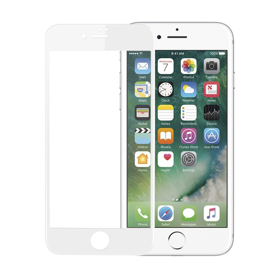 Microsonic Apple iPhone 8 Tam Kaplayan Temperli Cam Ekran koruyucu Kırılmaz Film Beyaz