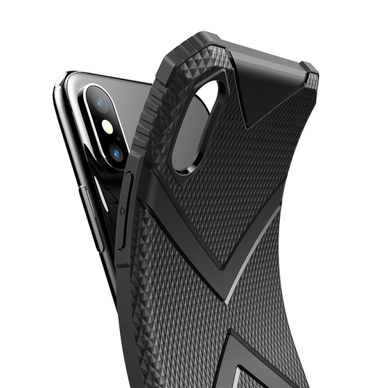 Microsonic Apple iPhone X Kılıf Diamond Shield Siyah