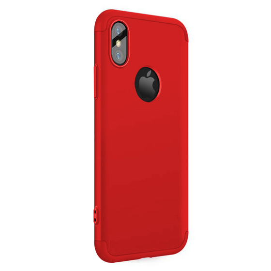 Microsonic Apple iPhone X Kılıf Double Dip 360 Protective Kırmızı