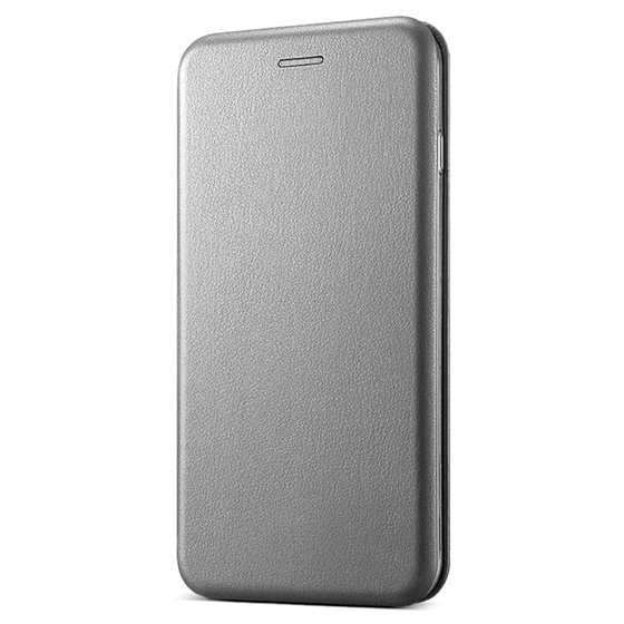 Microsonic Apple iPhone X Kılıf Ultra Slim Leather Design Flip Cover Gümüş