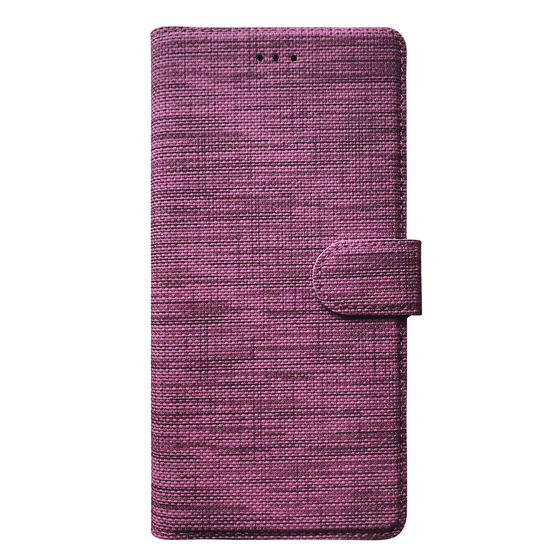 Microsonic Apple iPhone XR Kılıf Fabric Book Wallet Mor