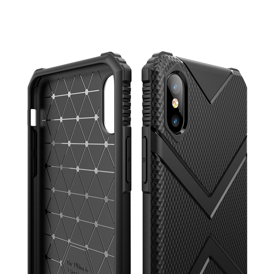 Microsonic Apple iPhone XS Kılıf Diamond Shield Siyah