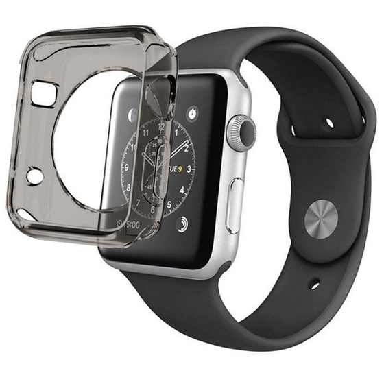 Microsonic Apple Watch 42mm Kılıf Clear Soft Siyah