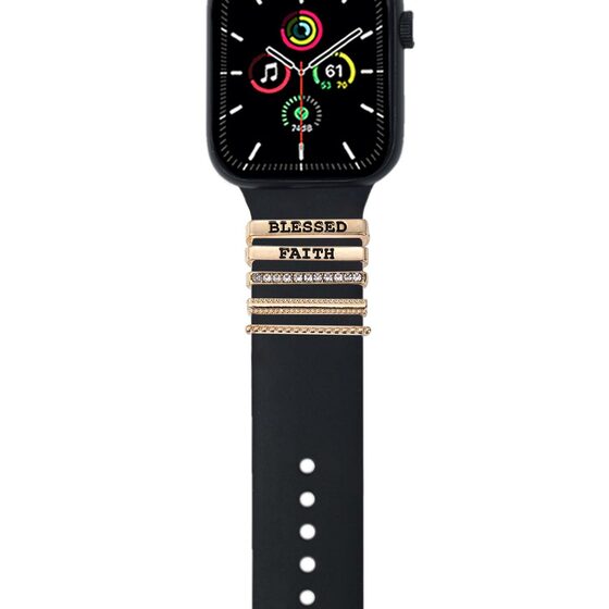 Microsonic Apple Watch 6 44mm Kordon Aksesuarı Blessed Faith Charm Gold