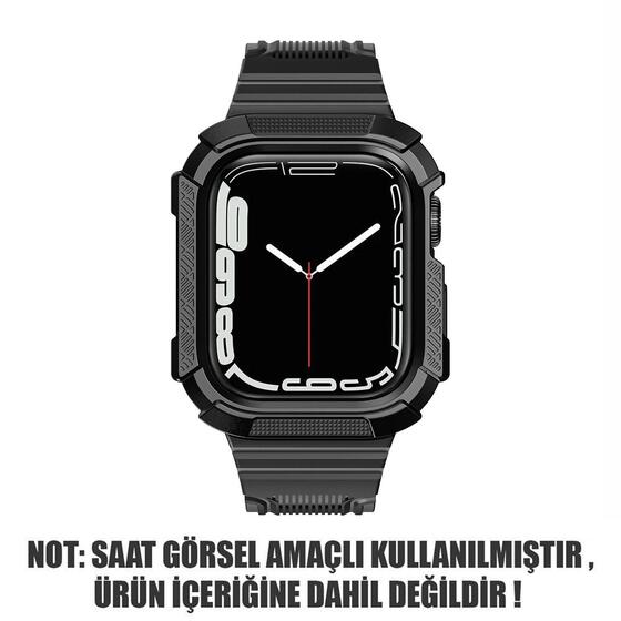 Microsonic Apple Watch 7 41mm Kordon Dual Apex Resist Siyah Kırmızı