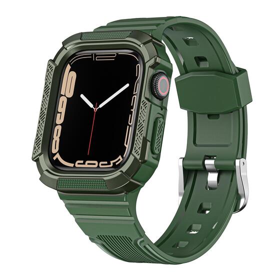 Microsonic Apple Watch 7 45mm Kordon Dual Apex Resist Yeşil