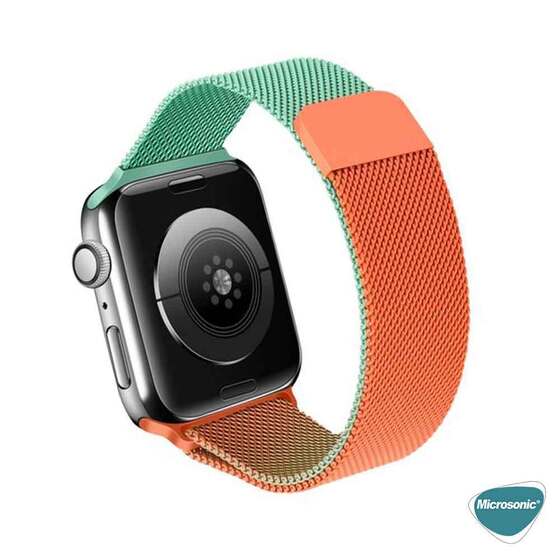 Microsonic Apple Watch SE 2022 40mm Dual Color Milanese Loop Kordon Rose Mor