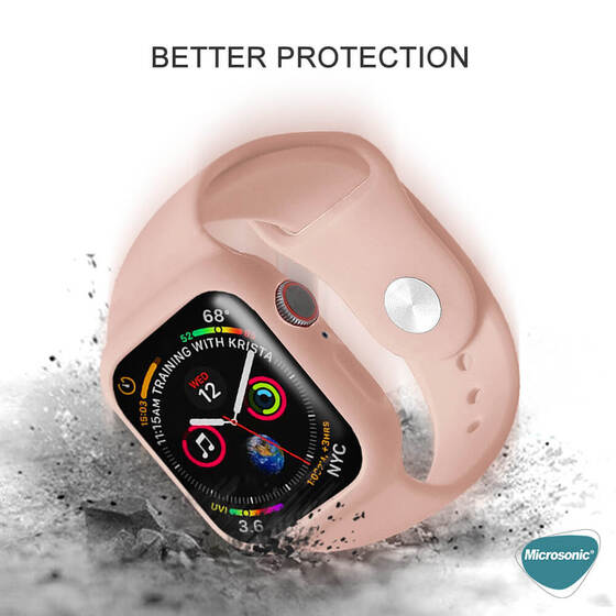 Microsonic Apple Watch SE 2022 40mm Kordon 360 Coverage Silicone Beyaz