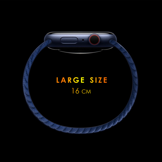 Microsonic Apple Watch SE 2022 40mm Kordon, (Large Size, 160mm) Braided Solo Loop Band Turuncu