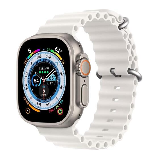 Microsonic Apple Watch SE 2022 40mm Kordon Ocean Band Beyaz