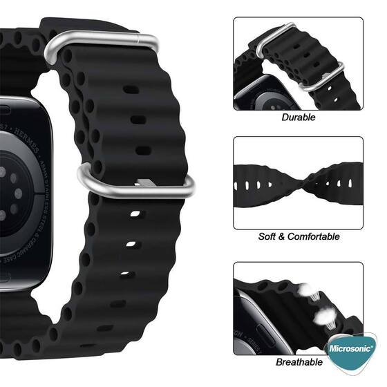 Microsonic Apple Watch SE 2022 40mm Kordon Ocean Band Lacivert