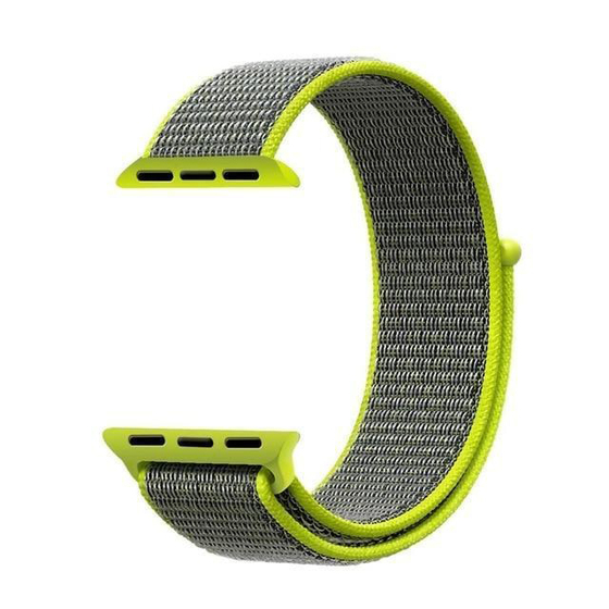 Microsonic Apple Watch SE 2022 44mm Hasırlı Kordon Woven Sport Loop Koyu Yeşil