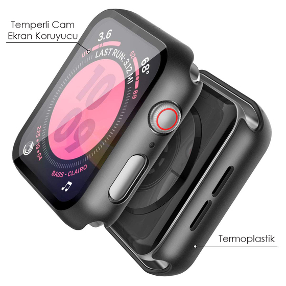 Microsonic Apple Watch SE 2022 44mm Kılıf Matte Premium Slim WatchBand Kırmızı