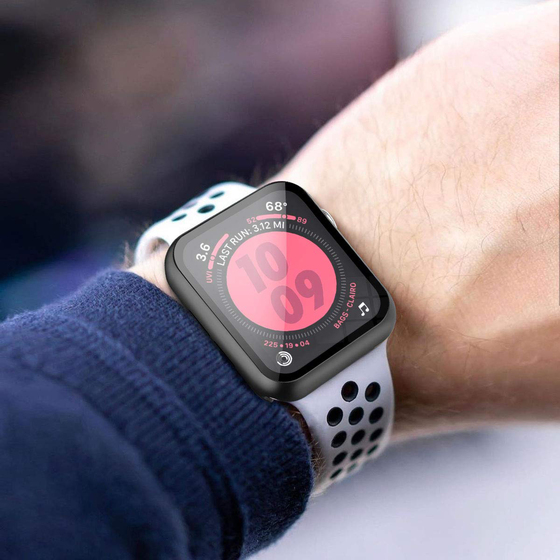 Microsonic Apple Watch SE 2022 44mm Kılıf Matte Premium Slim WatchBand Siyah