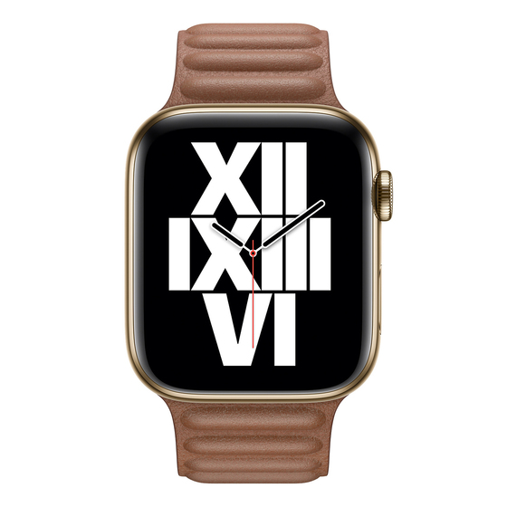 Microsonic Apple Watch SE 2022 44mm Kordon Leather Link Band Kahverengi