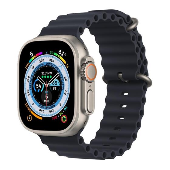 Microsonic Apple Watch SE 2022 44mm Kordon Ocean Band Lacivert