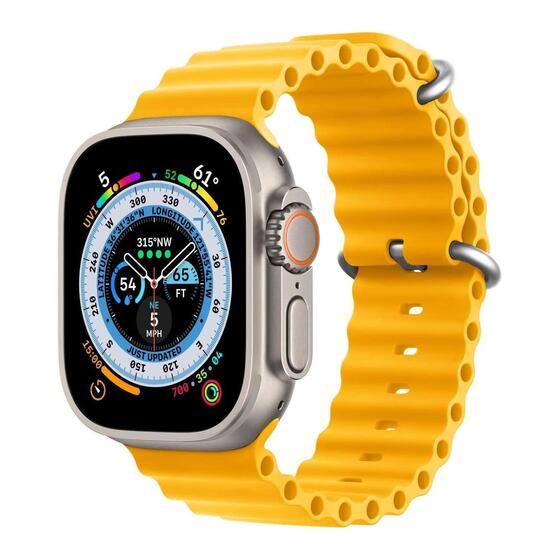 Microsonic Apple Watch SE 2022 44mm Kordon Ocean Band Sarı