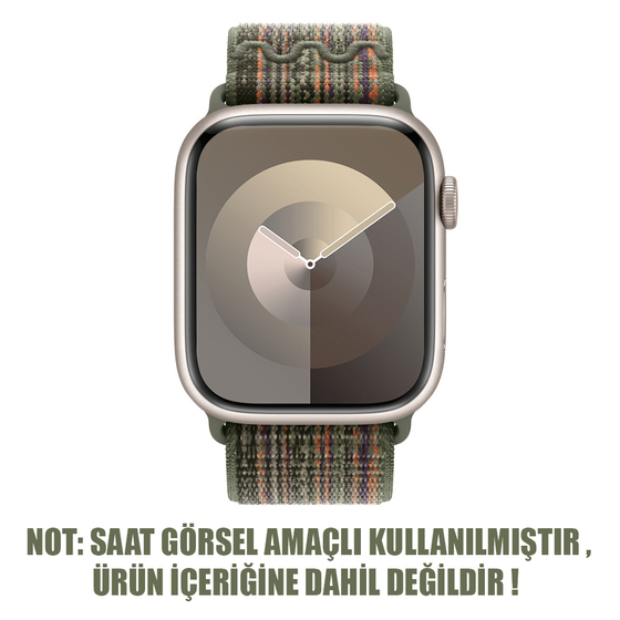 Microsonic Apple Watch SE 2022 44mm Kordon Terra Sport Loop Koyu Yeşil